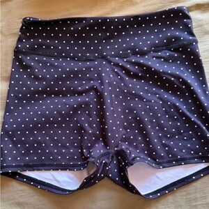 Women's Navy Polka Dot Athletic Shorts